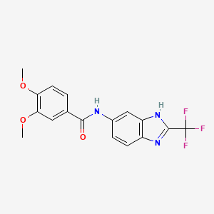 molecular formula C17H14F3N3O3 B10984516 3,4-dimethoxy-N-[2-(trifluoromethyl)-1H-benzimidazol-5-yl]benzamide 