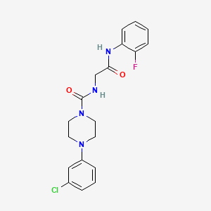 4-(3-chlorophenyl)-N-(2-((2-fluorophenyl)amino)-2-oxoethyl)piperazine-1-carboxamide