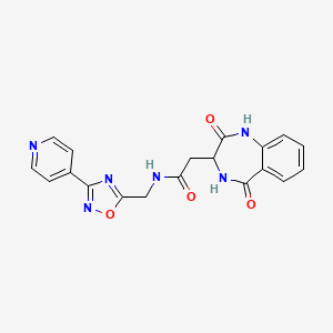 molecular formula C19H16N6O4 B10984545 2-(2,5-dioxo-2,3,4,5-tetrahydro-1H-1,4-benzodiazepin-3-yl)-N-{[3-(pyridin-4-yl)-1,2,4-oxadiazol-5-yl]methyl}acetamide 