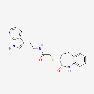 molecular formula C22H23N3O2S B10984549 2-[(2-hydroxy-4,5-dihydro-3H-1-benzazepin-3-yl)sulfanyl]-N-[2-(1H-indol-3-yl)ethyl]acetamide 