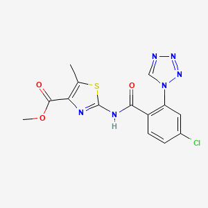 methyl 2-({[4-chloro-2-(1H-tetrazol-1-yl)phenyl]carbonyl}amino)-5-methyl-1,3-thiazole-4-carboxylate