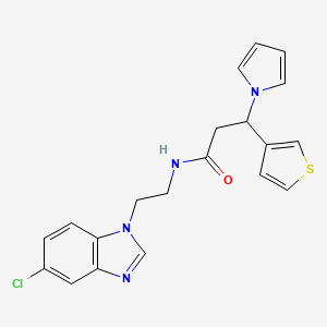 N-[2-(5-chloro-1H-benzimidazol-1-yl)ethyl]-3-(1H-pyrrol-1-yl)-3-(thiophen-3-yl)propanamide