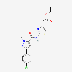 ethyl [2-({[3-(4-chlorophenyl)-1-methyl-1H-pyrazol-5-yl]carbonyl}amino)-1,3-thiazol-4-yl]acetate