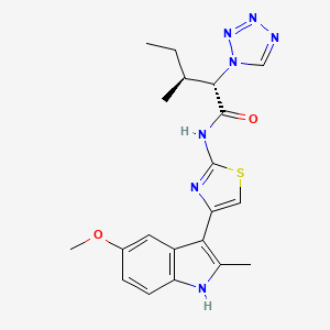 (2S)-N-[(2E)-4-(5-methoxy-2-methyl-1H-indol-3-yl)-1,3-thiazol-2(3H)-ylidene]-3-methyl-2-(1H-tetrazol-1-yl)pentanamide