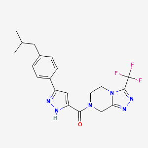 {5-[4-(2-methylpropyl)phenyl]-1H-pyrazol-3-yl}[3-(trifluoromethyl)-5,6-dihydro[1,2,4]triazolo[4,3-a]pyrazin-7(8H)-yl]methanone