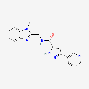 N-[(1-methyl-1H-benzimidazol-2-yl)methyl]-5-(pyridin-3-yl)-1H-pyrazole-3-carboxamide