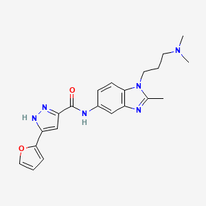 N-{1-[3-(dimethylamino)propyl]-2-methyl-1H-benzimidazol-5-yl}-5-(furan-2-yl)-1H-pyrazole-3-carboxamide