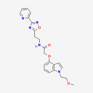 molecular formula C22H23N5O4 B10984674 2-{[1-(2-methoxyethyl)-1H-indol-4-yl]oxy}-N-{2-[3-(pyridin-2-yl)-1,2,4-oxadiazol-5-yl]ethyl}acetamide 