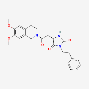 5-[2-(6,7-dimethoxy-3,4-dihydroisoquinolin-2(1H)-yl)-2-oxoethyl]-3-(2-phenylethyl)imidazolidine-2,4-dione