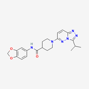 molecular formula C21H24N6O3 B10984676 N-(1,3-benzodioxol-5-yl)-1-[3-(propan-2-yl)[1,2,4]triazolo[4,3-b]pyridazin-6-yl]piperidine-4-carboxamide 