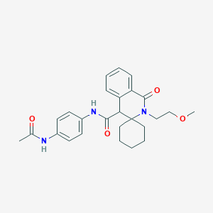 N-[4-(acetylamino)phenyl]-2'-(2-methoxyethyl)-1'-oxo-1',4'-dihydro-2'H-spiro[cyclohexane-1,3'-isoquinoline]-4'-carboxamide