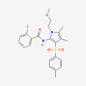 molecular formula C23H25FN2O4S B10984698 2-fluoro-N-{1-(2-methoxyethyl)-4,5-dimethyl-3-[(4-methylphenyl)sulfonyl]-1H-pyrrol-2-yl}benzamide 