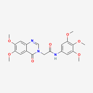 molecular formula C21H23N3O7 B10984713 2-(6,7-dimethoxy-4-oxoquinazolin-3(4H)-yl)-N-(3,4,5-trimethoxyphenyl)acetamide 