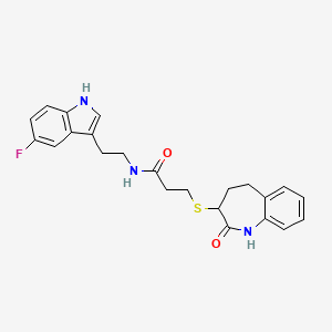 N-[2-(5-fluoro-1H-indol-3-yl)ethyl]-3-[(2-hydroxy-4,5-dihydro-3H-1-benzazepin-3-yl)sulfanyl]propanamide