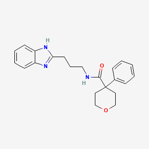 molecular formula C22H25N3O2 B10984724 N-[3-(1H-benzimidazol-2-yl)propyl]-4-phenyltetrahydro-2H-pyran-4-carboxamide 