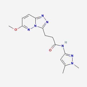 molecular formula C14H17N7O2 B10984740 N-(1,5-dimethyl-1H-pyrazol-3-yl)-3-(6-methoxy[1,2,4]triazolo[4,3-b]pyridazin-3-yl)propanamide 