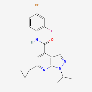 N-(4-bromo-2-fluorophenyl)-6-cyclopropyl-1-(propan-2-yl)-1H-pyrazolo[3,4-b]pyridine-4-carboxamide