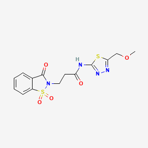 3-(1,1-dioxido-3-oxo-1,2-benzothiazol-2(3H)-yl)-N-[5-(methoxymethyl)-1,3,4-thiadiazol-2-yl]propanamide