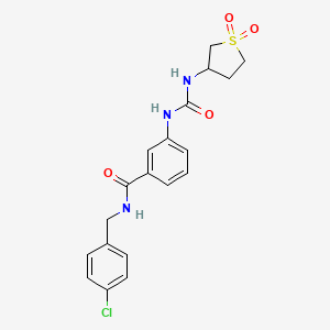 molecular formula C19H20ClN3O4S B10984823 N-(4-chlorobenzyl)-3-{[(1,1-dioxidotetrahydrothiophen-3-yl)carbamoyl]amino}benzamide 