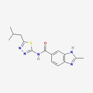 2-methyl-N-[5-(2-methylpropyl)-1,3,4-thiadiazol-2-yl]-1H-benzimidazole-5-carboxamide