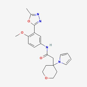 N-[4-methoxy-3-(5-methyl-1,3,4-oxadiazol-2-yl)phenyl]-2-[4-(1H-pyrrol-1-yl)tetrahydro-2H-pyran-4-yl]acetamide