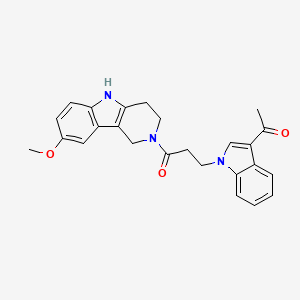 molecular formula C25H25N3O3 B10984846 3-(3-acetyl-1H-indol-1-yl)-1-(8-methoxy-1,3,4,5-tetrahydro-2H-pyrido[4,3-b]indol-2-yl)-1-propanone 