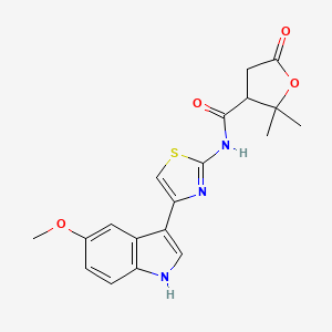 N-[4-(5-methoxy-1H-indol-3-yl)-1,3-thiazol-2-yl]-2,2-dimethyl-5-oxotetrahydrofuran-3-carboxamide