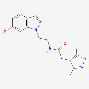 molecular formula C17H18FN3O2 B10984850 2-(3,5-dimethyl-4-isoxazolyl)-N-[2-(6-fluoro-1H-indol-1-yl)ethyl]acetamide 