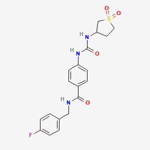 4-{[(1,1-dioxidotetrahydrothiophen-3-yl)carbamoyl]amino}-N-(4-fluorobenzyl)benzamide