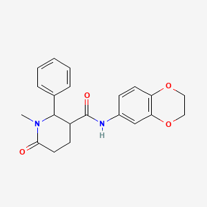 N-(2,3-dihydro-1,4-benzodioxin-6-yl)-1-methyl-6-oxo-2-phenylpiperidine-3-carboxamide