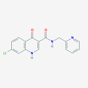 molecular formula C16H12ClN3O2 B10984890 7-chloro-4-oxo-N-(pyridin-2-ylmethyl)-1,4-dihydroquinoline-3-carboxamide 