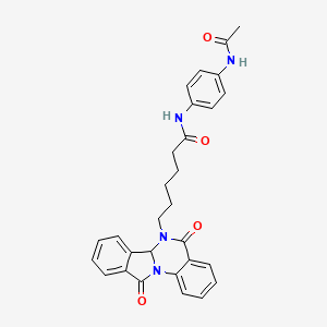 N-[4-(acetylamino)phenyl]-6-(5,11-dioxo-6a,11-dihydroisoindolo[2,1-a]quinazolin-6(5H)-yl)hexanamide