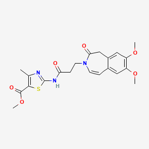 Methyl 2-{[3-(7,8-dimethoxy-2-oxo-1,2-dihydro-3H-3-benzazepin-3-YL)propanoyl]amino}-4-methyl-1,3-thiazole-5-carboxylate