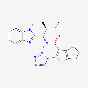 N-[(1S)-1-(1H-benzimidazol-2-yl)-2-methylbutyl]-2-(1H-tetrazol-1-yl)-5,6-dihydro-4H-cyclopenta[b]thiophene-3-carboxamide