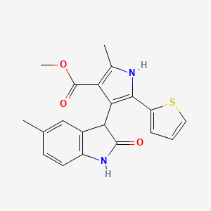 molecular formula C20H18N2O3S B10984903 methyl 2-methyl-4-(5-methyl-2-oxo-2,3-dihydro-1H-indol-3-yl)-5-(thiophen-2-yl)-1H-pyrrole-3-carboxylate 