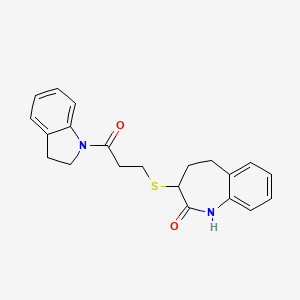 1-(2,3-dihydro-1H-indol-1-yl)-3-[(2-hydroxy-4,5-dihydro-3H-1-benzazepin-3-yl)sulfanyl]propan-1-one