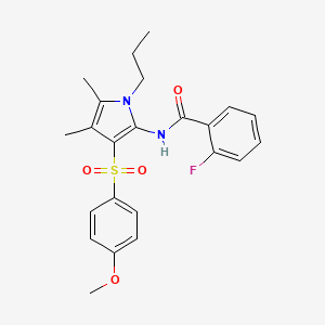 2-fluoro-N-{3-[(4-methoxyphenyl)sulfonyl]-4,5-dimethyl-1-propyl-1H-pyrrol-2-yl}benzamide