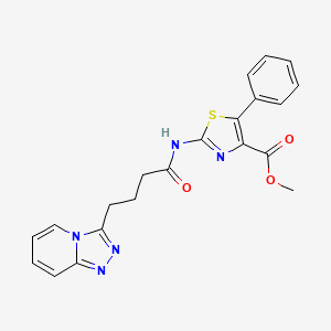 molecular formula C21H19N5O3S B10984926 Methyl 5-phenyl-2-{[4-([1,2,4]triazolo[4,3-a]pyridin-3-yl)butanoyl]amino}-1,3-thiazole-4-carboxylate 