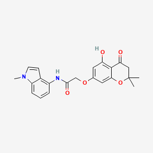 molecular formula C22H22N2O5 B10984928 2-[(5-hydroxy-2,2-dimethyl-4-oxo-3,4-dihydro-2H-chromen-7-yl)oxy]-N-(1-methyl-1H-indol-4-yl)acetamide 