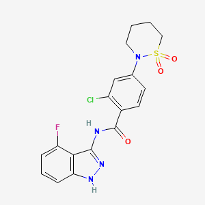 2-chloro-4-(1,1-dioxido-1,2-thiazinan-2-yl)-N-(4-fluoro-2H-indazol-3-yl)benzamide