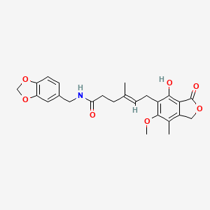 (4E)-N-(1,3-benzodioxol-5-ylmethyl)-6-(4-hydroxy-6-methoxy-7-methyl-3-oxo-1,3-dihydro-2-benzofuran-5-yl)-4-methylhex-4-enamide