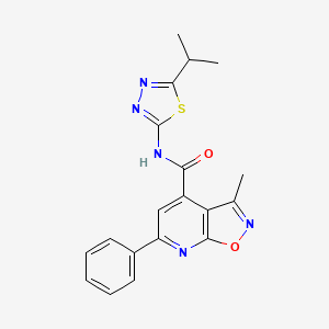 3-methyl-6-phenyl-N-[(2E)-5-(propan-2-yl)-1,3,4-thiadiazol-2(3H)-ylidene][1,2]oxazolo[5,4-b]pyridine-4-carboxamide