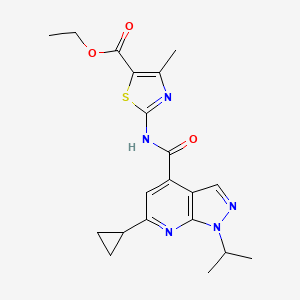 ethyl 2-({[6-cyclopropyl-1-(propan-2-yl)-1H-pyrazolo[3,4-b]pyridin-4-yl]carbonyl}amino)-4-methyl-1,3-thiazole-5-carboxylate