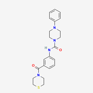 molecular formula C22H26N4O2S B10984999 4-phenyl-N-[3-(thiomorpholin-4-ylcarbonyl)phenyl]piperazine-1-carboxamide 