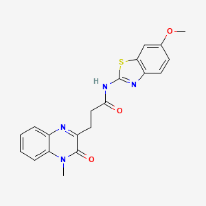 N-(6-methoxy-1,3-benzothiazol-2-yl)-3-(4-methyl-3-oxo-3,4-dihydroquinoxalin-2-yl)propanamide