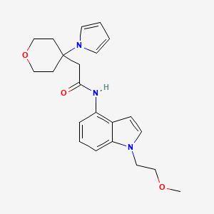 N-[1-(2-methoxyethyl)-1H-indol-4-yl]-2-[4-(1H-pyrrol-1-yl)tetrahydro-2H-pyran-4-yl]acetamide