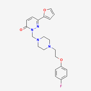 molecular formula C21H23FN4O3 B10985048 2-({4-[2-(4-fluorophenoxy)ethyl]piperazin-1-yl}methyl)-6-(furan-2-yl)pyridazin-3(2H)-one 