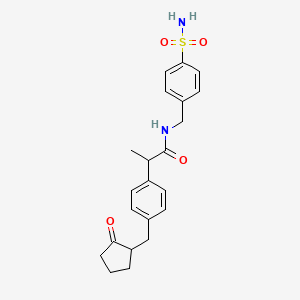 2-{4-[(2-oxocyclopentyl)methyl]phenyl}-N-(4-sulfamoylbenzyl)propanamide