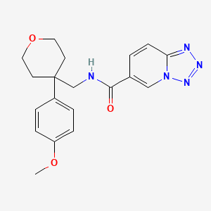 N-{[4-(4-methoxyphenyl)tetrahydro-2H-pyran-4-yl]methyl}tetrazolo[1,5-a]pyridine-6-carboxamide