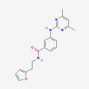 3-((4,6-dimethylpyrimidin-2-yl)amino)-N-(2-(furan-2-yl)ethyl)benzamide